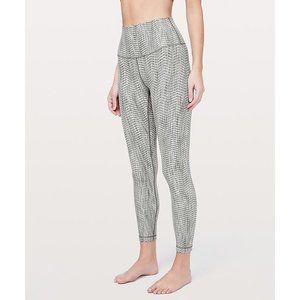 Lululemon Wunder Under Tight 25", Arrow Jacquard Battleship Silver Spoon, Size 8